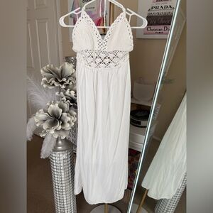 White Crochet Maxi Dress